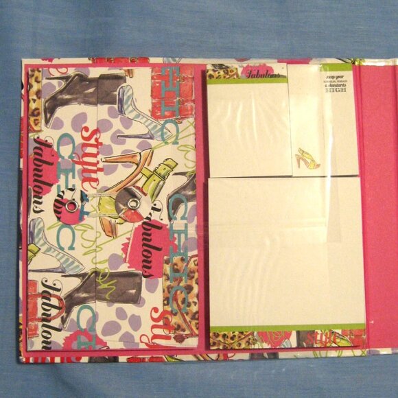 Fashion Weekly Organizer Planner w/Sticky Notes, Pink White, New! - Picture 4 of 5